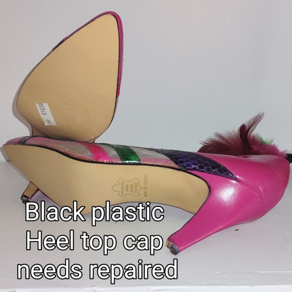 Vintage Karen Scott Fuchsia Heels - Picture 7 of 13